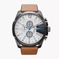 DIESEL - MEGA CHIEF CHRONOGRAPH BROWN LEATHER WATCH - DZ4280 (M)