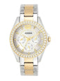 FOSSIL RILEY TWO-TONE CRYSTAL-ACCENTED MULTIFUNCTION WOMEN’S WATCH ES3204 (W)