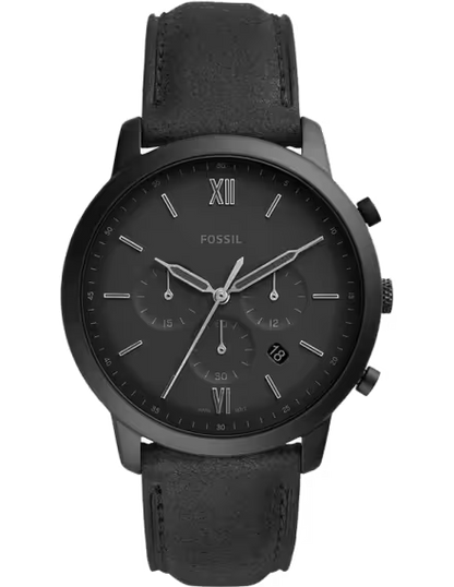 FOSSIL NEUTRA CHRONOGRAPH BLACK LEATHER WATCH - FS5503