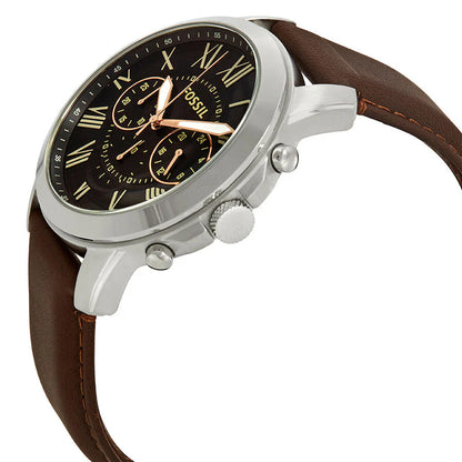 FOSSIL GRANT CHRONOGRAPH BROWN LEATHER WATCH - FS4813
