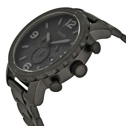 FOSSIL NATE CHRONOGRAPH BLACK STAINLESS STEEL WATCH - JR1401