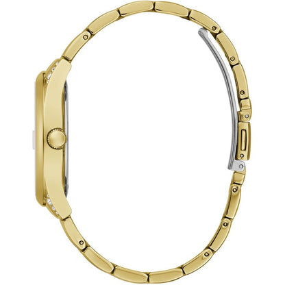 GUESS GOLD TONED STAINLESS STEEL WITH GREEN PATTERN DAIL WATCH