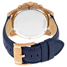 FOSSIL GRANT CHRONOGRAPH NAVY LEATHER WATCH - FS4835