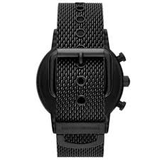 EMPORIO ARMANI BLACK AND GREEN STEEL CHRONOGRAPH WATCH