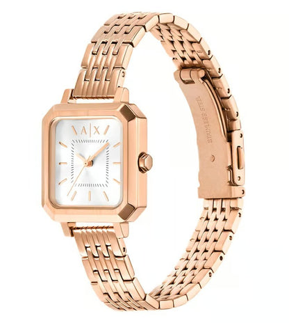 ARMANI EXCHANGE LEILA SILVER DIAL ROSE GOLD TONE WATCH GIFT SET AX7164SET (W)