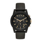 ARMANI EXCHANGE OUTERBANKS BLACK CHRONOGRAPH SILICONE STRAP WATCH AX7105 (M)