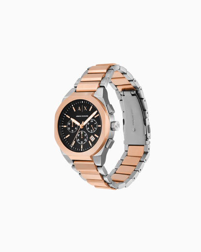 ARMANI EXCHANGE BLACK DIAL TWO-TONE CHRONOGRAPH WATCH AX4181 (M)