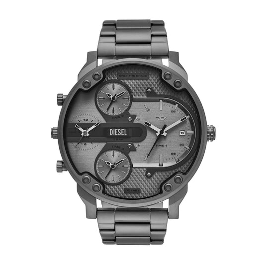 DIESEL MR. DADDY SLIM GUNMETAL MULTI-DIAL WATCH DZ7487 (M)
