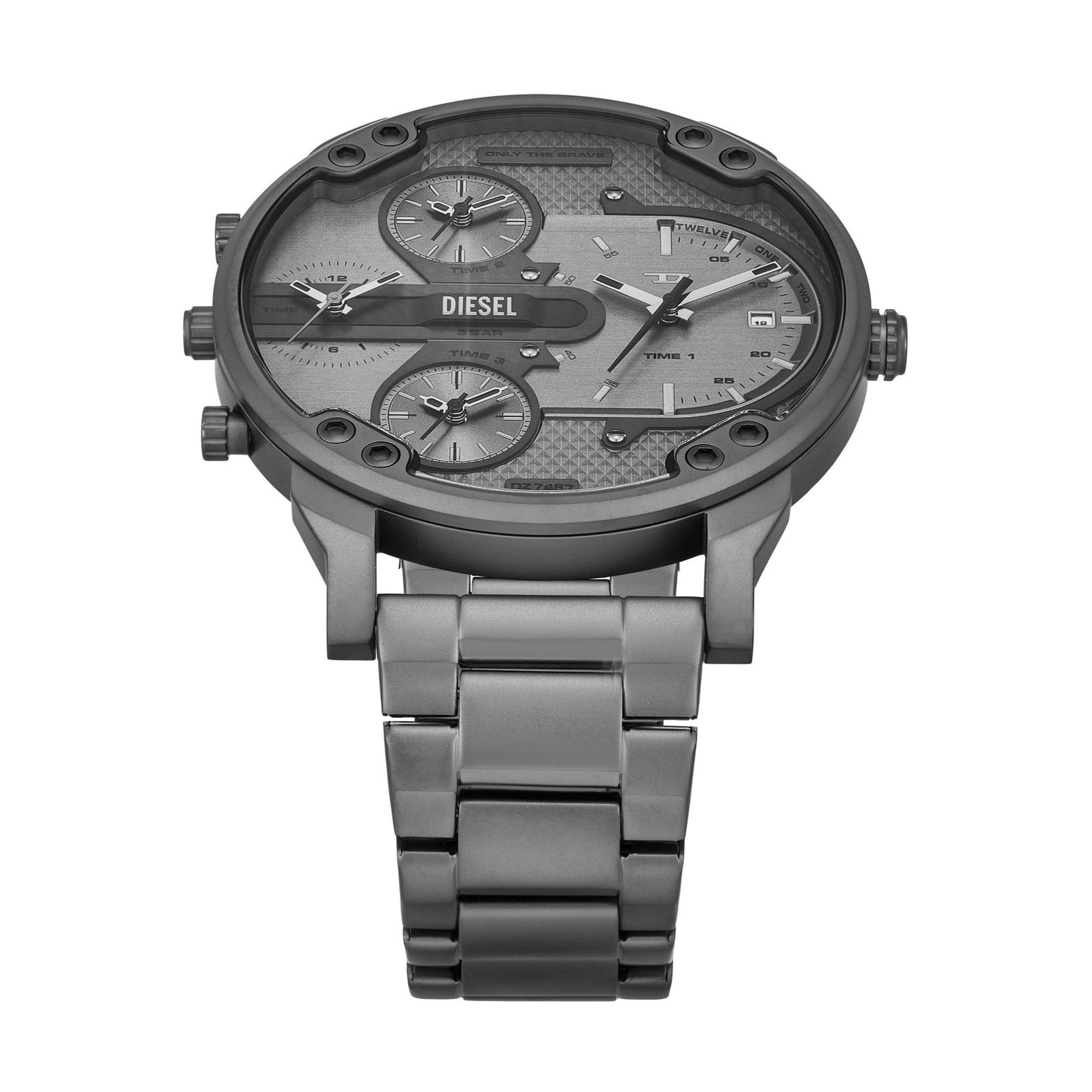 DIESEL MR. DADDY SLIM GUNMETAL MULTI-DIAL WATCH DZ7487 (M)