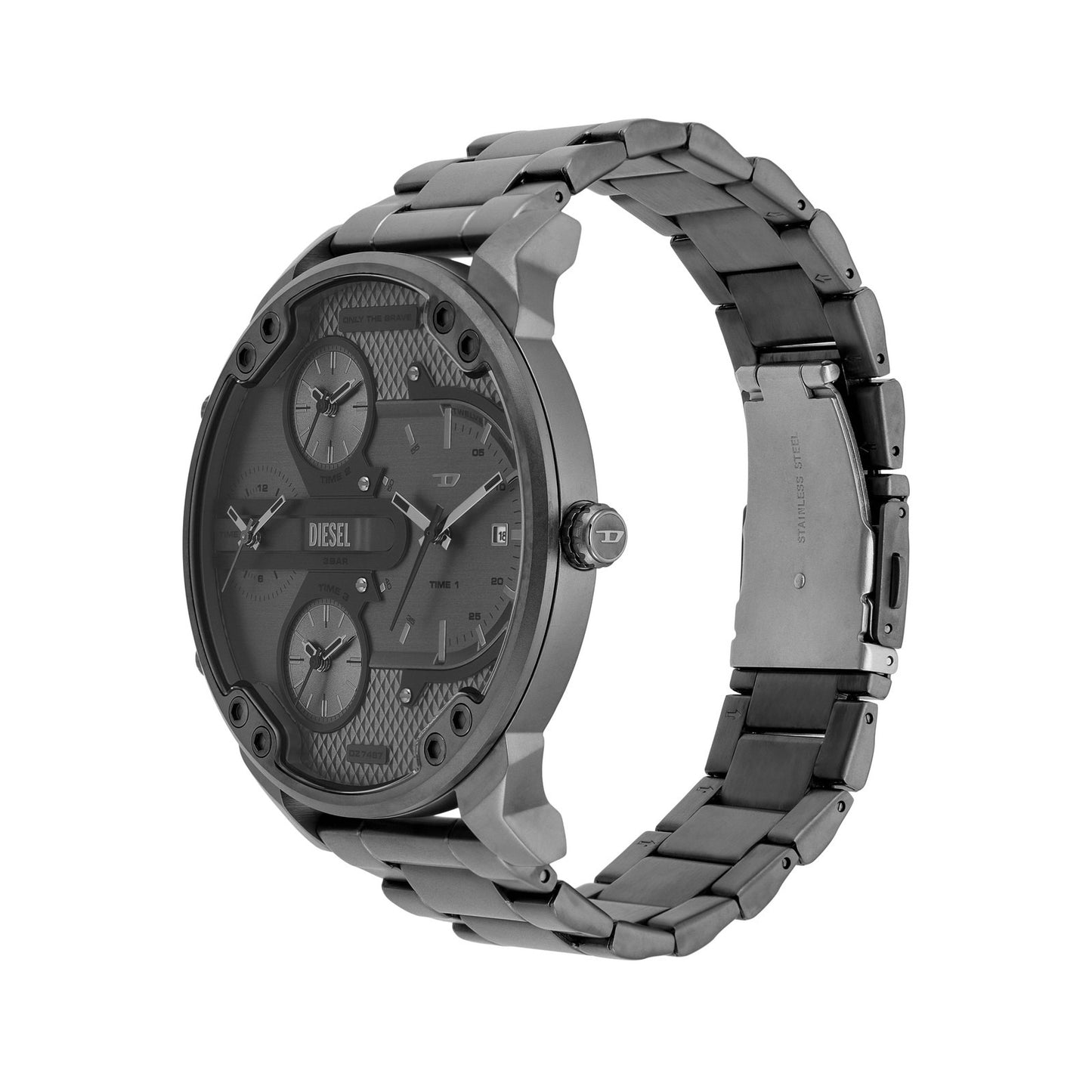 DIESEL MR. DADDY SLIM GUNMETAL MULTI-DIAL WATCH DZ7487 (M)