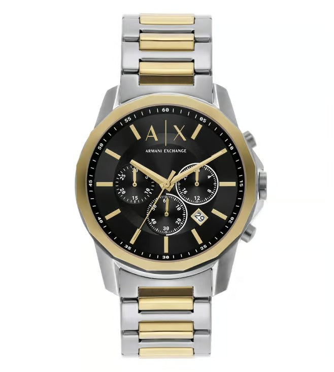ARMANI EXCHANGE BLACK CHRONOGRAPH TWO-TONE WATCH GIFT SET AX7148SET (M)