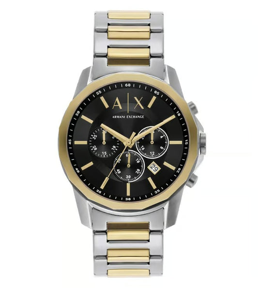 ARMANI EXCHANGE BLACK CHRONOGRAPH TWO-TONE WATCH GIFT SET AX7148SET (M)