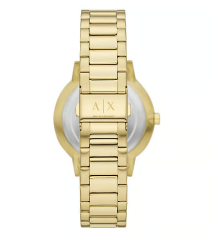ARMANI EXCHANGE GOLD DIAL GOLD TONE STAINLESS STEEL WATCH GIFT SET AX7144SET (M)