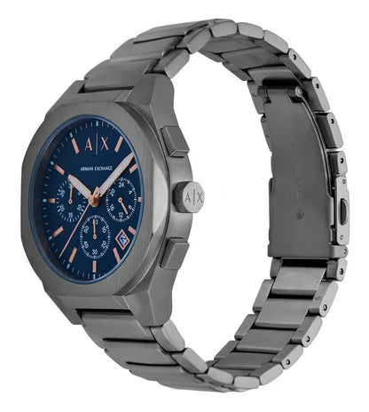 ARMANI EXCHANGE BLUE DIAL GUNMETAL CHRONOGRAPH WATCH AX4182 (M)
