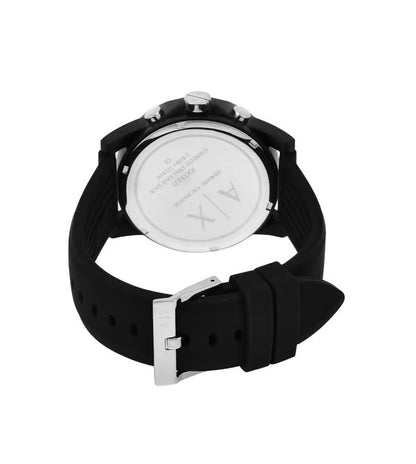 ARMANI EXCHANGE OUTERBANKS BLACK CHRONOGRAPH SILICONE WATCH AX1326 (M)