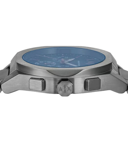 ARMANI EXCHANGE BLUE DIAL GUNMETAL CHRONOGRAPH WATCH AX4182 (M)
