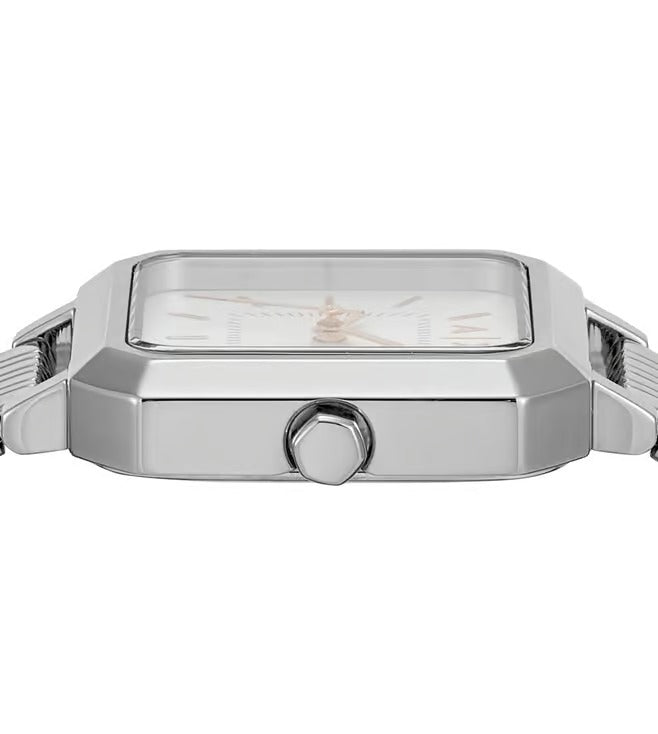 ARMANI EXCHANGE SILVER RECTANGULAR DIAL STAINLESS STEEL WATCH AX5724 (W)