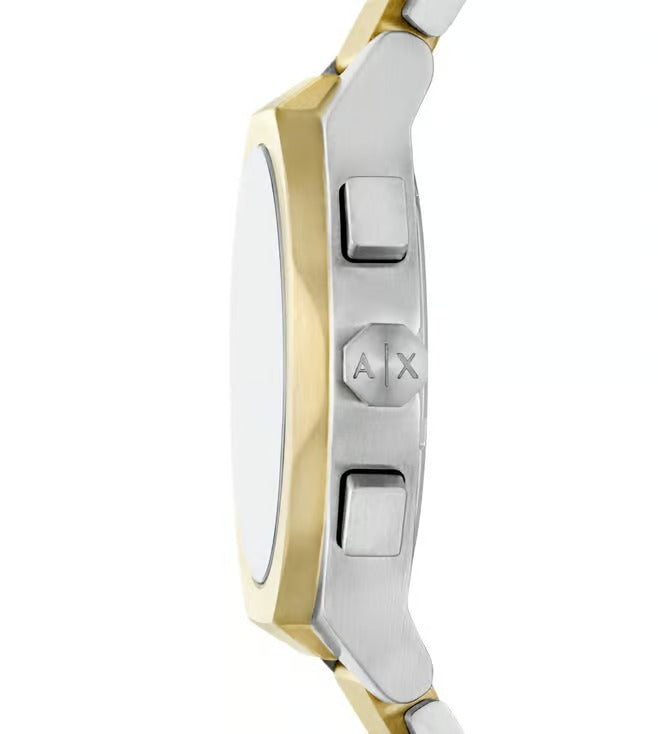 ARMANI EXCHANGE SYNC GREEN DIAL TWO-TONE CHRONOGRAPH WATCH AX4184 (M)