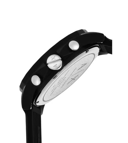 ARMANI EXCHANGE OUTERBANKS BLACK CHRONOGRAPH SILICONE WATCH AX1326 (M)
