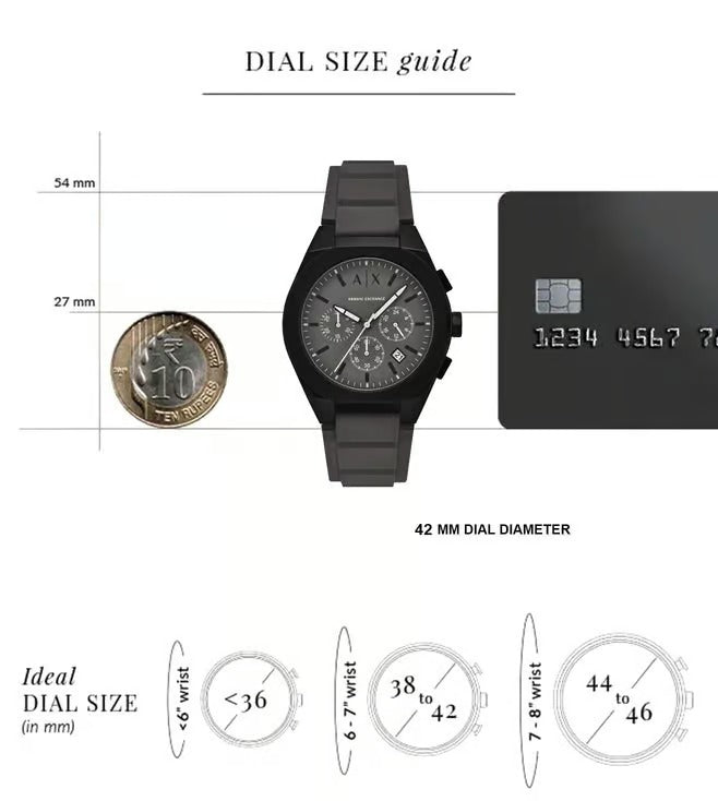 ARMANI EXCHANGE SYNC GRAY CHRONOGRAPH LEATHER STRAP WATCH AX4191 (M)