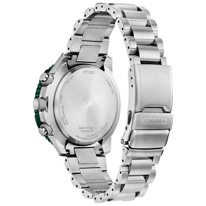CITIZEN PROMASTER AIR A-T - GREEN DIAL STAINLESS STEEL BRACELET WATCH
