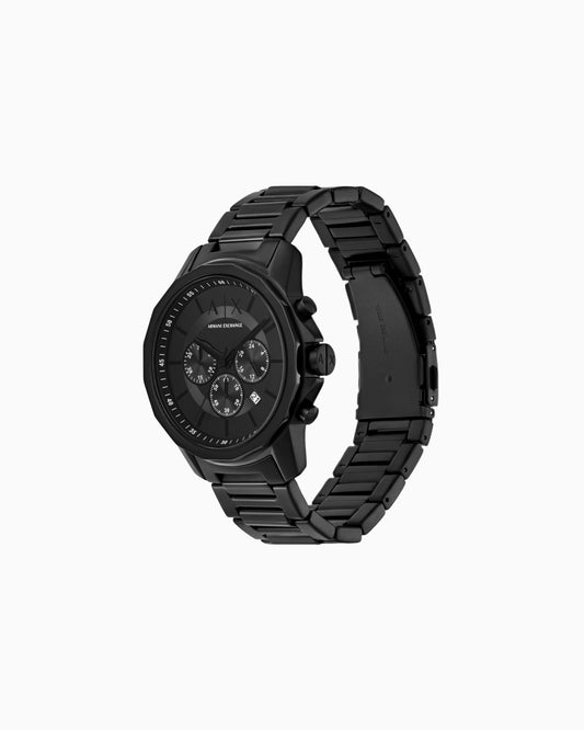 ARMANI EXCHANGE BLACK CHRONOGRAPH STAINLESS STEEL WATCH GIFT SET AX7163SET (M)
