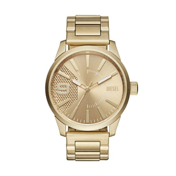 DIESEL RASP GOLD-TONE SUNRAY DIAL WATCH DZ1761 (M)