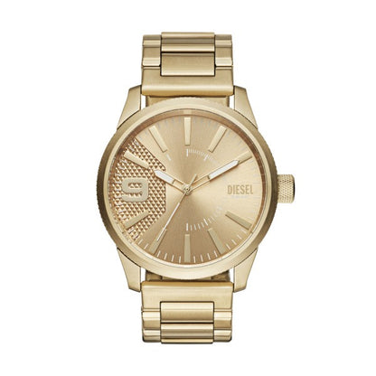 DIESEL RASP GOLD-TONE SUNRAY DIAL WATCH DZ1761 (M)