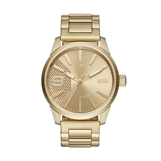 DIESEL RASP GOLD-TONE SUNRAY DIAL WATCH DZ1761 (M)