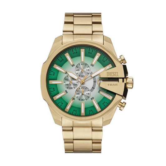 DIESEL MEGA CHIEF GREEN DIAL STAINLESS STEEL WATCH DZ4684 (M)