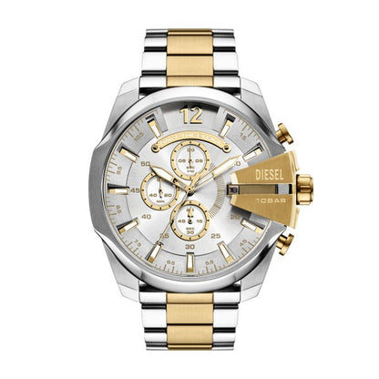 DIESEL MEGA CHIEF SILVER & GOLD TWO-TONE WATCH DZ4701 (M)