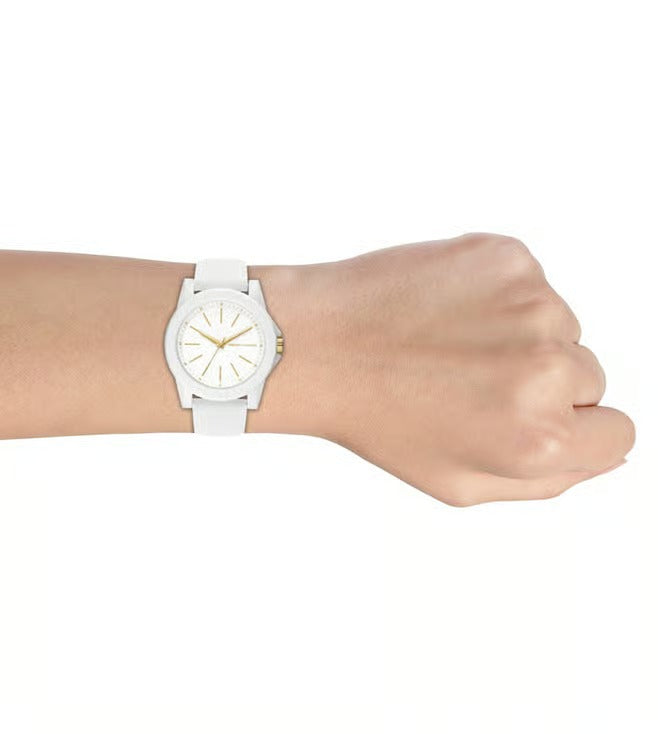 ARMANI EXCHANGE WHITE DIAL WHITE SILICONE STRAP WATCH AX7126 (W)