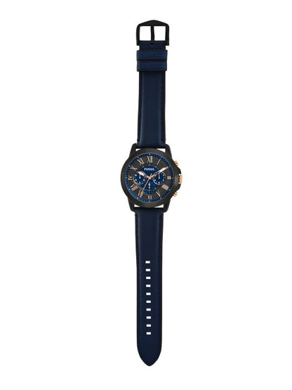 FOSSIL GRANT CHRONOGRAPH BLACK AND BLUE DIAL BLUE LEATHER FS5061 (M)