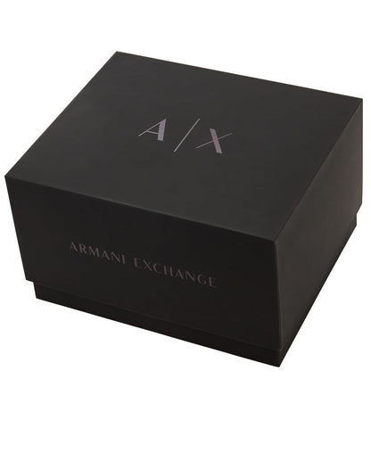 ARMANI EXCHANGE BANKS BLUE DIAL GOLD TONE CHRONOGRAPH WATCH GIFT SET AX7151SET (M)