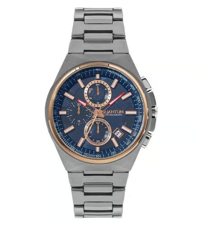 ARMANI EXCHANGE BLUE DIAL GUNMETAL CHRONOGRAPH WATCH AX4182 (M)
