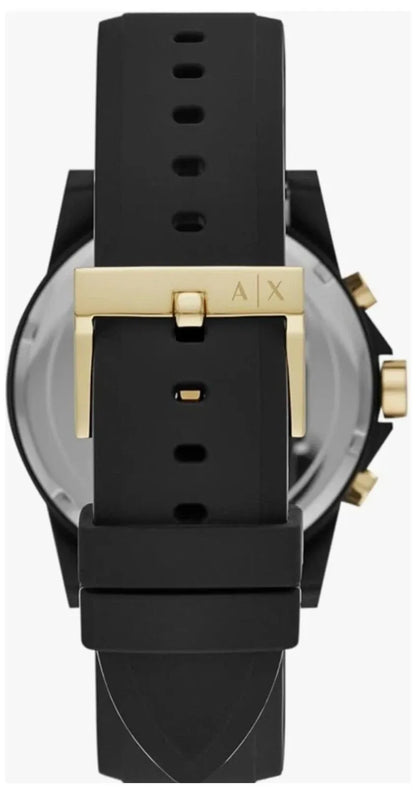 ARMANI EXCHANGE OUTERBANKS BLACK CHRONOGRAPH SILICONE STRAP WATCH AX7105 (M)
