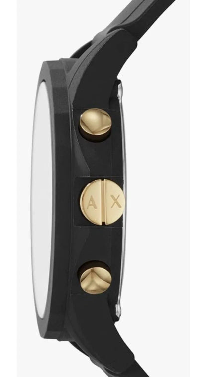 ARMANI EXCHANGE OUTERBANKS BLACK CHRONOGRAPH SILICONE STRAP WATCH AX7105 (M)