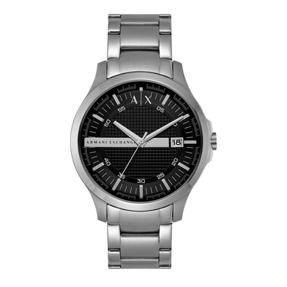 ARMANI EXCHANGE HAMPTON BLACK DIAL STAINLESS STEEL WATCH AX2103 (M)