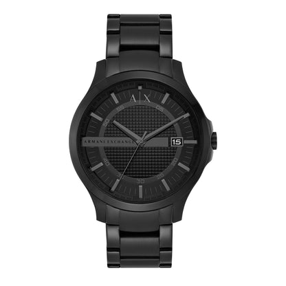 ARMANI EXCHANGE HAMPTON BLACK DIAL STAINLESS STEEL WATCH AX2104 (M)