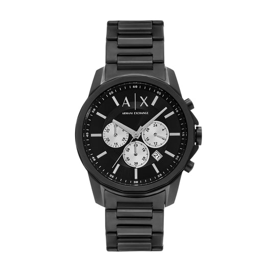 ARMANI EXCHANGE BLACK DIAL GUNMETAL CHRONOGRAPH WATCH AX1765 (M)