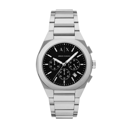 ARMANI EXCHANGE BLACK DIAL STAINLESS STEEL CHRONOGRAPH WATCH AX4186 (M)