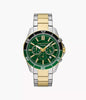 ARMANI EXCHANGE GREEN DIAL TWO-TONE CHRONOGRAPH WATCH AX1966 (M)
