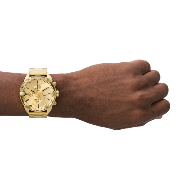 DIESEL SPIKED GOLD-TONE CHRONOGRAPH WATCH DZ4608 (M)