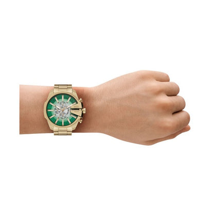 DIESEL MEGA CHIEF GREEN DIAL STAINLESS STEEL WATCH DZ4684 (M)