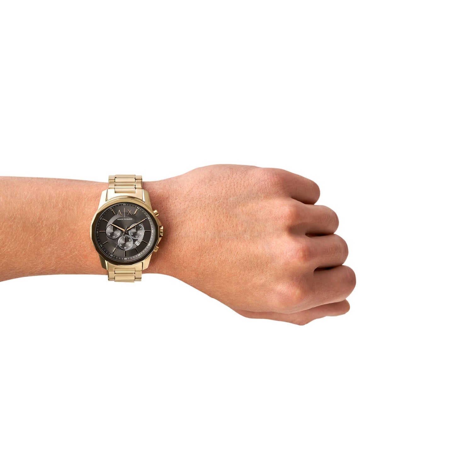 ARMANI EXCHANGE GRAY DIAL GOLD TONE CHRONOGRAPH WATCH AX1721 (M)