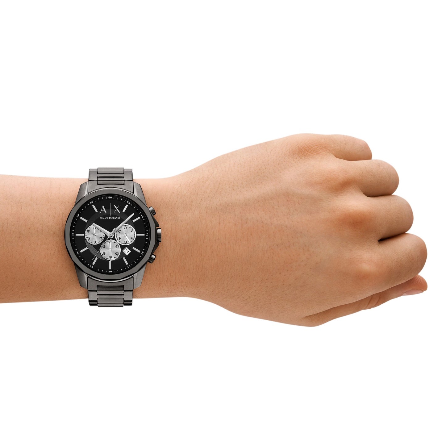 ARMANI EXCHANGE BLACK DIAL GUNMETAL CHRONOGRAPH WATCH AX1765 (M)