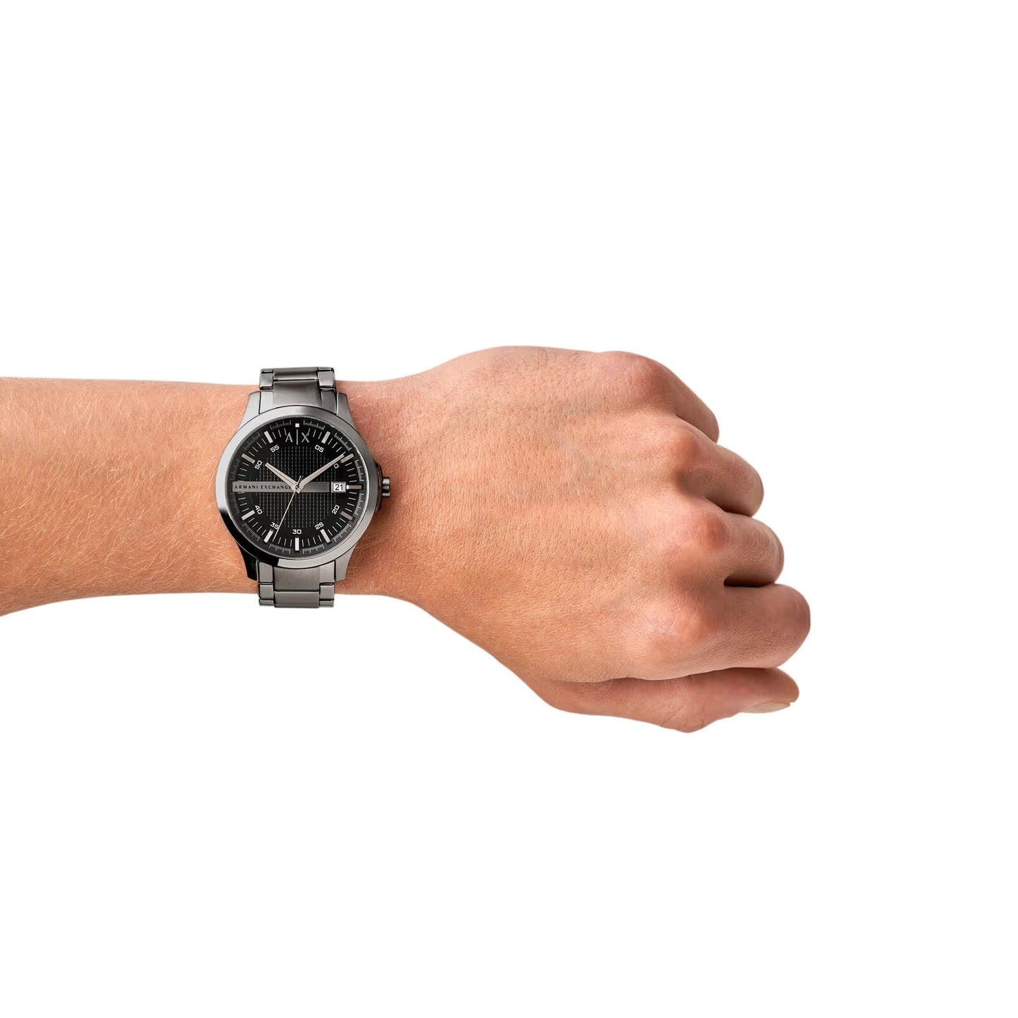 ARMANI EXCHANGE HAMPTON BLACK DIAL STAINLESS STEEL WATCH AX2103 (M)