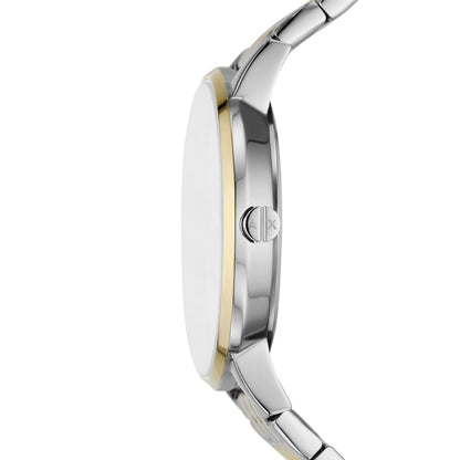 ARMANI EXCHANGE LOLA WHITE DIAL TWO-TONE STAINLESS STEEL WATCH GIFT SET AX7156SET (W)