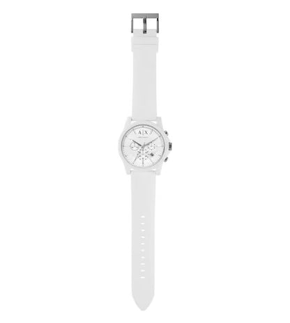 ARMANI EXCHANGE WHITE DIAL WHITE SILICONE CHRONOGRAPH WATCH AX1325 (M)