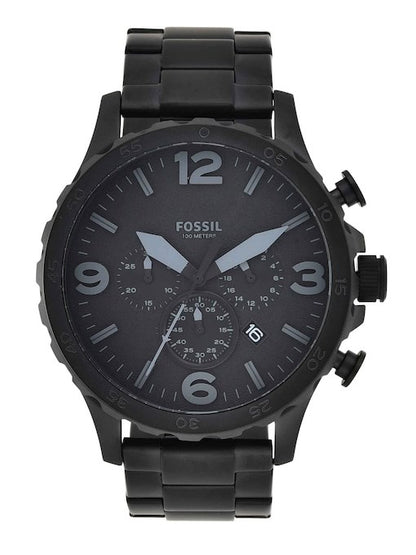 FOSSIL NATE CHRONOGRAPH BLACK STAINLESS STEEL WATCH - JR1401